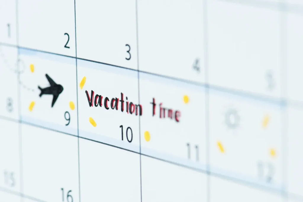 días de vacaciones